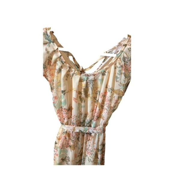 LC Lauren Conrad Pleat Neck Fit & Flare Tropical Vacation Dress Small - Picture 6 of 11